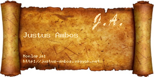 Justus Ambos névjegykártya